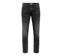 Herren O&S Regular Fit Jeans Straight Denim Stretch Pants ONSWEFT Stoned Washed Hose Trousers, Farben:Grau, Größe Jeans:31W / 32L
