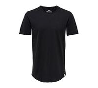 Herren O&S Rundhals T-Shirt Langes Einfarbiges Kurzarm Shirt Basic Shortsleeve aus Baumwolle ONSBENNE