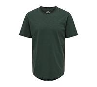 Rundhalsshirt ONLY & SONS "ONSBENNE LONGY SS TEE NF 7822 NOOS" Gr. L, grün (darkest spruce) Herren Shirts (97770064-L) darkest spruce