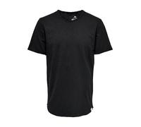 Only & Sons Herren T-Shirt Benne – Rundhals, kurzarm, Baumwolle, einfarbig – Schwarz XL