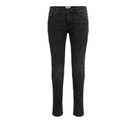 Herren O&S Slim Fit Jeans | Basic Hose Denim Pants ONSLOOM | Tapered Trousers Stoned Washed, Farben:Grau-2, Größe Jeans:32W / 34L