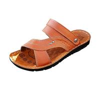 Herren Offen Sandalen Verstellbare Schnalle Ledersandalen rutschfeste Outdoorsandalen Sommer Pantoffeln Mit FußBett wasserdichte Wandersandalen Fersenriemen Trekkingsandalen Leichte Sportsandalen