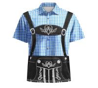 Herren Oktoberfest Bier Bayerisches T-Shirt Lederhose 3D Grafik Tshirt Erwachsene Karneval Party Casual Tops für Männer Festival Outfit Bedrucktes Lustiges Oktoberfest-Shirt