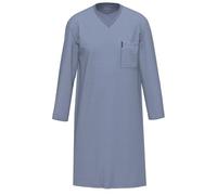 Ammann Herren Nachthemd Organic Extra Light lang V-Ausschnitt Polo Größe 48