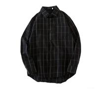 Herren Oversized Karohemd Langarm, Weites Casual Business Hemd für Alltag | Men Casual Long Sleeve Plaid Loose Street Oversized Business Soft Dress Shirt