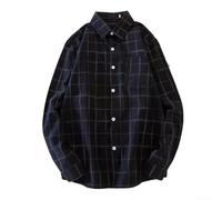 Herren Oversized Karohemd Langarm, Weites Casual Business Hemd für Alltag | Men Casual Long Sleeve Plaid Loose Street Oversized Business Soft Dress Shirt