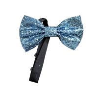 Herren-Party-Krawatte, Pailletten-Schleifen, für Studenten, Bräutigam, einzigartige Krawatte, Hemd, Verzierung für Partys und Feiern, bunte Schmetterlings-Fliege, 0240 Hellblau, One size