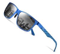 Herren Polarisierte Sonnenbrille Rechteckig Kohlefaser UV400 CAT 3