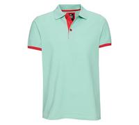 Herren Polo-Shirt Pique-Polo Kontrast Poloshirt Regular Fit 100% Cotton Stretch 303-2, Farbe:Mint/Koralle, Größe:L