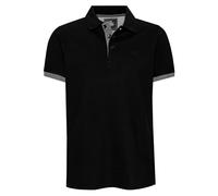Herren Polo-Shirt Pique-Polo Kontrast Poloshirt Regular Fit 100% Cotton Stretch 303-2, Farbe:Schwarz/Anthrazit, Größe:3XL