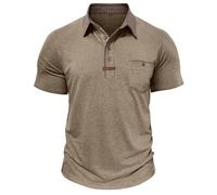 Herren-Polo-Shirts, übergroßes T-Shirt, kurzärmelig, Lauf-Top, gestreifter Pullover, V-Ausschnitt, Golf-Polo-Shirts, Viertelknopf-Sweatshirt, Henley-Top für Fitnessstudio, Sport, Workout, Sport