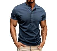 Herren-Polo-Shirts, übergroßes T-Shirt, kurzärmelig, Lauf-Top, gestreifter Pullover, V-Ausschnitt, Golf-Polo-Shirts, Viertelknopf-Sweatshirt, Henley-Top für Fitnessstudio, Sport, Workout, Sport