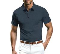 Herren-Poloshirt aus Netzstoff, Eisseide, kurzärmelig, kühl, atmungsaktiv, solide, schlichtes Business-Poloshirt, formelle Polo-Shirts, Arbeitspolo-Shirts, lässiges Revers-Poloshirt für jeden Anlass,