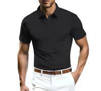 Herren-Poloshirt aus Netzstoff, Eisseide, kurzärmelig, kühl, atmungsaktiv, solide, schlichtes Business-Poloshirt, formelle Polo-Shirts, Arbeitspolo-Shirts, lässiges Revers-Poloshirt für jeden Anlass,