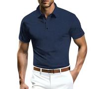 Herren-Poloshirt aus Netzstoff, Eisseide, kurzärmelig, kühl, atmungsaktiv, solide, schlichtes Business-Poloshirt, formelle Polo-Shirts, Arbeitspolo-Shirts, lässiges Revers-Poloshirt für jeden Anlass