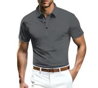 Herren-Poloshirt aus Netzstoff, Eisseide, kurzärmelig, kühl, atmungsaktiv, solide, schlichtes Business-Poloshirt, formelle Polo-Shirts, Arbeitspolo-Shirts, lässiges Revers-Poloshirt für jeden Anlass,