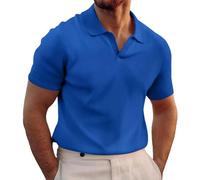 Herren Poloshirt Kurzarm Sport Golf Polo Shirts Slim Fit T-Shirt Sommer Polohemd für Männer Ohne Knöpfe Poloshirt Sport Tshirts V Ausschnitt Funktionsshirt Herren mit Kragen Fitness Shirt