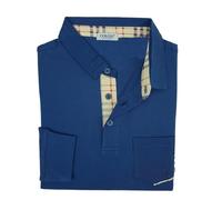 Herren-Poloshirt, Langarm, 100 % Baumwoll-Piqué, sportlich, Regular Fit, M, L, XL, XXL, 3XL, Indigo, XL