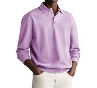 Herren Poloshirt Langarm, 100% Baumwolle, bequemes Polo mit lässigem leichtes Langarmshirt Polo T-Shirt Polohemd Herren Mit Brusttasche Regular Fit Herren OberteileHerrenpoloshirts