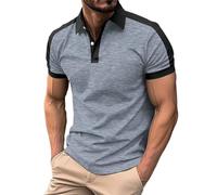 Herren Poloshirt mit Reißverschluss Revers T-Shirt Streetwear Tops Vintage Frühling Sommer Kurzarmshirt Polohemd Baumwoll Polo Funktionsshirt Herren Kurzarm Poloshirt Herren 3XL Schwarz