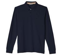 Herren Poloshirt Warm Baumwolle Jersey Langarm Übergrößen 3XL 4X 5X 6X, dunkelblau, 6X-Large