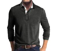 Herren Poloshirts Langarm Golfshirts Basic Langarmshirt mit Knopfleiste Longsleeve Polohemd Leichte Sommershirt Regular Fit Polo Shirt Lässig Longshirt Einfarbige Oberteile Freizeitshirts