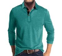 Herren Poloshirts Langarm Golfshirts Basic Langarmshirt mit Knopfleiste Longsleeve Polohemd Leichte Sommershirt Regular Fit Polo Shirt Lässig Longshirt Einfarbige Oberteile Freizeitshirts