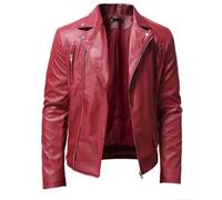 Herren PU Kunstleder Motorrad Bomberjacke Herren Lederjacke Frühling und Herbst Winter Blazer Revers PU Kunstleder Anzug Mäntel Motorradjacke Lässige Biker Style Jacke Punkjacke
