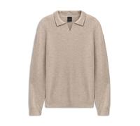 bugatti Regular Fit Strickpullover mit Polokragen aus Woll-Mix in Sand, Größe L