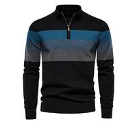 Herren Pullover 1/4 Zip Tops Winter Warm Knit Polo Neck Pullover Langarm Weich Gemütlich Rollkragen Viertel Reißverschluss Strickwaren Pullover Thermopullover Langarm Sweatshirts Knit Unterhemd,