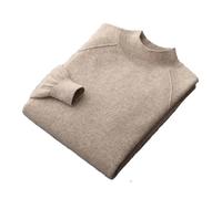 Herren Pullover aus 100 % Kaschmir, Stehkragen, Raglanärmel, Pullover, Winter, Basic, klassisch, Strickwaren, lässiger Pullover, Braun Grau, XL