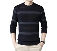 Herren Pullover - Herren Rundhals Langarm Slim Fit Pullover Mode Lässig Herren Warmer Pullover,Blau,S