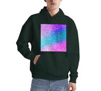 Herren-Pullover mit Glitzer-Pailletten, langärmelig, lässig, Sweatshirt mit Tasche für den täglichen Gebrauch, dunkelgrün, XXL