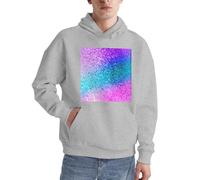 Herren-Pullover mit Glitzer-Pailletten, langärmelig, lässig, Sweatshirt mit Tasche für den täglichen Gebrauch, grau, XXL