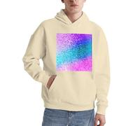 Herren-Pullover mit Glitzer-Pailletten, langärmelig, lässig, Sweatshirt mit Tasche für den täglichen Gebrauch, khaki, M