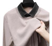 Herren Pullover mit Reverskragen Fake Zweiteiler Business Strickjacke | Fake Zweiteiler Design, Reverskragen, eleganter Business-Look ohne Hemd darunter(Brown XL)