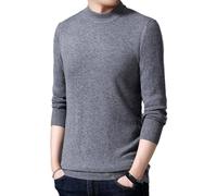 Herren Pullover - Modischer Halber Rollkragenpullover Für Herren, Pullover, Schmale Passform, Strickpullover, Freizeitkleidung, Herren, Grau, L