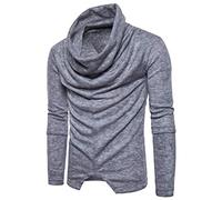 Herren Pullover Schal Kragen Baumwolle Relaxed Fit V-Ausschnitt Kabel Pullover Strickpullover Herren Rollkragenpullover Casual Ribbed Slim Fit Strickpullover High Roll Neck Basic Rollkragenpullover