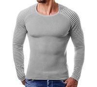 Herren Pullover Strickpullover Herren Strickpullover Rundkragen Lässig Basic Klassisch Rippstrick Pullover Herren Pullover Top Twisted Knit Pullover Winter Slim Langarm Einfarbig Basic Warmer Pullover