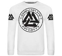 Herren Pullover Wikinger Marke Label Valknut Rune in Schwarz Black