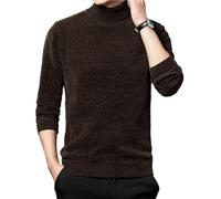Herren Pullover - Winter Herren Rollkragenpullover Herren Strickpullover Rollkragen Strickpullover Warmer Herrenpullover Slim Fit Freizeitpullover,Kaffee,L