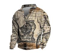 Herren Pullover Winter Rundhals Pulli Herren Oversize Sweatshirts Vintage Druck Top T Shirts Männer Wärme Herren Hoodie Vintage Sweater Lässige Freizeithemden Für Herren Oberteil(1-Light Gray,M)