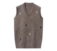 Herren Pullunder Lässig Argyle Trachtenweste Muster V-Ausschnitt Einfarbig Weste Strickweste Herren Strickweste Pulunder Ärmellos Zopfstrick V-Ausschnitt Herren Strickwesten Herren Pullunder