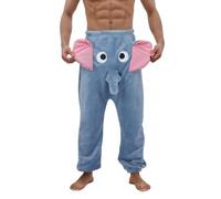 Herren Pyjama Hose Flanellhose Elefanten Hose Männer Elefanten Hose mit Rüssel Lustig Locker Pyjamahose Elefantenrüssel Pyjama Lang Elefanten Hose Elefantenhosen Schlafanzughose Pyjama Hosen