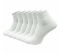 Quarter Socken 100% Baumwolle | Beste Qualität, Perfekte Passform | Kurzsocken Herren (6 Paar) - Weiss / 47 - 50