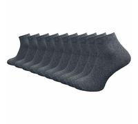 Quarter Socken 100% Baumwolle | Beste Qualität, Perfekte Passform | Kurzsocken Herren (10 Paar) - Grau / 47 - 50