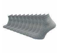 Quarter Socken 100% Baumwolle | Beste Qualität, Perfekte Passform | Kurzsocken Herren (10 Paar) - Hellgrau / 39 - 42