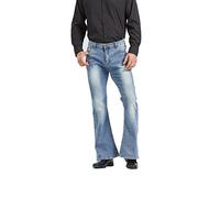 Herren Relaxed Vintage 60er 70er Jahre Bell Bottom Stretch Fit Classic Comfort Flared Flares Retro Leg Disco Denim Jeans Hose, BU, X-Groß