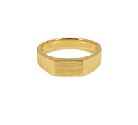 Herren Ring Gold Siegelring aus 925 Sterling Silber Echtgold vergoldet eckig handgemachte Fläche minimalistisch hochwertiger Männerschmuck aus Deutschland mit Geschenk-Box (56)