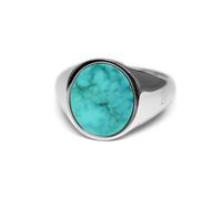 Herren Ring Siegelring mit Stein Türkis 925 Silber massiv rund oval glänzend poliert | Männerschmuck aus Deutschland mit Geschenkbox (68)